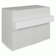 Comptoir Cage noyer clair repose sac blanc 1 tiroir 2 tablettes 120x60/76x93cm