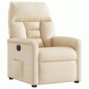 Fauteuil inclinable électrique beige tissu microfibre Modèle Servessa - 8721102960604