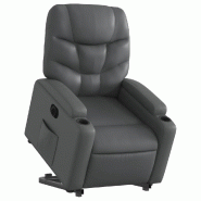 Fauteuil inclinable électrique gris similicuir Modèle Wermelis - 8721012171633