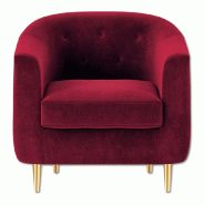 Fauteuil velour rouge Inconnue CHSHN75x85TissRoug