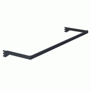 Guidon de penderie rectangulaire - section 30x15mm L120cm - noir