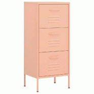 Helloshop26 - Armoire de rangement pratique hauteur ajustable 42,5 x 35 x 101,5 cm en acier rose 02_0046872 - rose acier 3000234470980