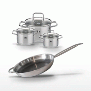 Lot Poêle 32 cm & 3 Faitouts 12/14/20 cm Elo Relief Solution - gris 3176239959680