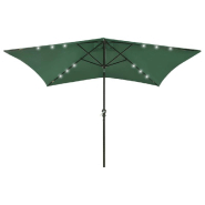 PARASOL AVEC LED ET MÂT EN ACIER VERT 2 X 3 M 02_0008073 PARASOL AVEC LED ET MÂT EN ACIER VERT 2 X 3 M 02_0008073