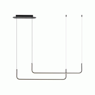ROSSINI ILLUMINAZIONE Suspension Led Horizontale Duo 15W 3000K Ip20 - Structure En Aluminium Noir Au Design Élégant Et Moderne - Groupe Rossini - no