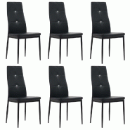VidaXL Chaises à manger lot de 6 noir similicuir Modèle Pervelion - 275435