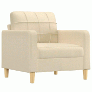 VidaXL Fauteuil Crème 60 cm Tissu Modèle Bravanelis - Matériau naturel 359077