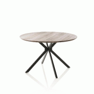 AQA Design Table DANIEL en métal et MDF chêne L.120 P.120 H.75 MP02010 - marron Bois manufacturé MP02010