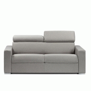 CANAPÉ CONVERTIBLE EXPRESS SIDNEY TÊTIÈRES RÉGLABLES COUCHAGE 120CM MATELAS 16CM TISSU GRIS CLAIR