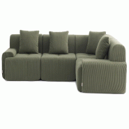Canapé d'angle modulaire milysofa sofamous 4 places tissu velours côtelé vert sauge - MS-MOUS-4C-CRD-SG