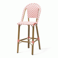 Chaise de bar RIVOLI - Chevrons roses et blancs - EA125
