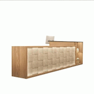 Comptoir de bar LED sur mesure – Comptoir d’accueil, caisse et espace service, marron, L160 × P60 × H100 cm 【DXBT160】 - 0760752470987