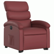 Fauteuil inclinable électrique rouge bordeaux similicuir Modèle Loriane - 8721012165465