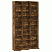 Helloshop26 - Armoire à CD multifonctionnelle rangement salon 102 x 23 x 177 cm en bois d'ingénierie chêne fumé 02_0048132 - Bois massif 3000235127425