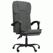 Helloshop26 - Chaise fauteuil siège pivotante de inclinable de bureau informatique étude foncé tissu gris 02_0024240 - gris métal 3000215327852