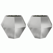 Helloshop26 - Lot de 2 jardinières rectangulaires design extérieur 100 x 100 x 80 cm en acier galvanisé argent 02_0053101 - acier 3000237760088
