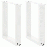 Helloshop26 - Lot de 2 pieds de table basse en U 38 x 43 cm support robuste avec niveleurs réglables design moderne en acier blanc 02_0057393 - blanc
