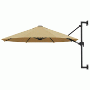 Helloshop26 - Parasol mural avec mât métallique 300 cm taupe 02_0008688 - métal 3000463182722