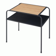 Helloshop26 - Table d'appoint avec plateau rectangulaire et étagère métal MDF 55 x 51 x 36 cm noir effet chêne 03_0010918 - noir métal 3000225480134