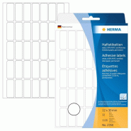 HERMA 1120 étiquettes blanches multi-usage, format 12 x 30 mm (32 feuilles 11x17 / cdt) - 4006608204273