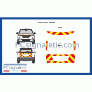 Kit sérigraphie balisage prédécoupé avant/arrière standard jaune/rouge classe B pour véhicules légers Kit sérigraphie balisage prédécoupé avant/arrière standard jaune/rouge classe B pour véhicules légers