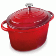 LACOR Faitout avec Couvercle Ovale Red – 3.5 L - rouge fonte 71739