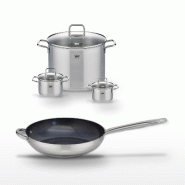 Lot Poêle céramique 32cm & 3 Faitouts Elo Profi Therm Platinum - gris inox 3176239952186