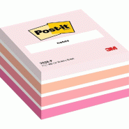 Post-it Cube Aquarelle Rose 76x76mm - Bloc de 450 feuilles - Papier recyclé certifié PEFC