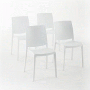 RATTATAN Set 4 Chaises en polypropylène avec fibre de verre empilables pour extérieur et jardin, bar et restaurant, cuisine design moderne - CARMEN RATTATAN Set 4 Chaises en polypropylène avec fibre de verre empilables pour extérieur et jardin, bar et restaurant, cuisine design moderne - CARMEN