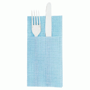 Serviette Kangourou Dry Cotton 55 G/M2 40x40 cm turquoise Airlaid - par 700