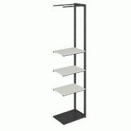 Suite structure Cage noir base métal 58x40x240cm 3 tablettes blanc mat_0
