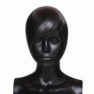 Tête femme sculptée pour mannequin modulable noir mat
