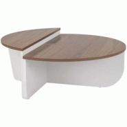 Table basse en aggloméré Podium noyer et blanc Hanah Home - 8684283439768 Table basse en aggloméré Podium noyer et blanc Hanah Home - 8684283439768