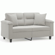 VidaXL Canapé 2 places avec oreillers gris clair 120 cm Modèle Vega Office Mixte - 3200966