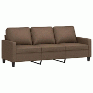 VidaXL Canapé à 3 places Marron 180 cm Tissu Modèle Tervessix - 359174