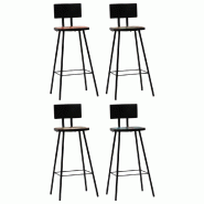 VidaXL Tabourets De Bar Lot De 4 Bois Massif De Récupération - 245393