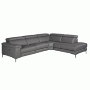 AC ANGEL CERDA Angel Cerdá Canapé d'angle relax droite en cuir gris foncé 6111C 295 x 232 x 97 - gris fourrure 8435631018964 AC ANGEL CERDA Angel Cerdá Canapé d'angle relax droite en cuir gris foncé 6111C 295 x 232 x 97 - gris fourrure 8435631018964