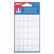 Apli Lot de 5 Etui de 210 étiquettes adhésives blanches, format 12 x 18 mm (7 feuilles / cdt) - 3270241119060