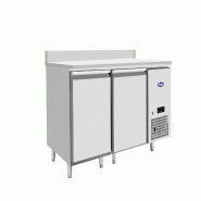 ATOSA table réfrigérée inox à 2 portes crédence. Tropicalisé. Classe A. Thermomètre numérique. Temp. -2°C/+8°C. Modèle EPF3422-GR-SB - 4074