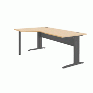 Bureau asymétrique 90° chêne/ant 160*120/60 cm avec retour gauche - 9300170