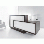 Bureau d'accueil original modèle Foro - MDD - Blanc, Wengé, A droite_1