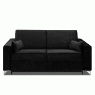 CANAPÉ CONVERTIBLE EXPRESS JACKSON 160CM SOMMIER LATTES VELOURS NOIR MATELAS 16 CM CANAPÉ CONVERTIBLE EXPRESS JACKSON 160CM SOMMIER LATTES VELOURS NOIR MATELAS 16 CM
