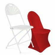 Chaise pliante et housse de chaise rouge