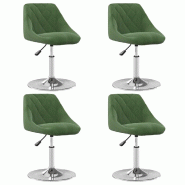 Chaises pivotantes à manger lot de 4 Vert foncé Velours Modèle Fusion Plus - 8720286752890