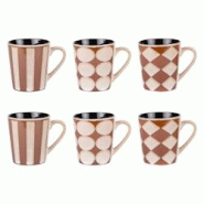 Coffret de 6 tasses Shelby 18 cl - Décoré Rond Grès Table Passion 10.5x7.2 cm - multicolore Grès 3106232282447 Coffret de 6 tasses Shelby 18 cl - Décoré Rond Grès Table Passion 10.5x7.2 cm - multicolore Grès 3106232282447