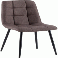 Décoshop26 - Chaise de salle à manger x1 coutures forme carrées en tissu marron pieds en métal noir 10_0001975 - marron métal 3000250774970