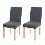 Décoshop26 - Lot de 2 chaises de salle à manger en tissu gris foncé pieds clairs CDS04462 - gris 3001099569604 Décoshop26 - Lot de 2 chaises de salle à manger en tissu gris foncé pieds clairs CDS04462 - gris 3001099569604