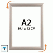 Edimeta Cadre Affichage Etanche CLIC-CLAC Mural A2 (59.4 x 42 cm) - gris aluminium VAC952WP