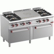 Fourneaux 2 feux droit + 2 gauche + plaque coupe feu + 2 fours gn 2... - PG7/T4B2F15-N