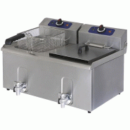 Friteuse électrique de table inox avec robinet de vidange et 2 cuve... - P1241G